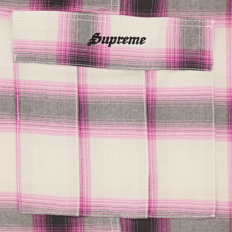 Supreme Shadow Plaid Cargo Short Pink