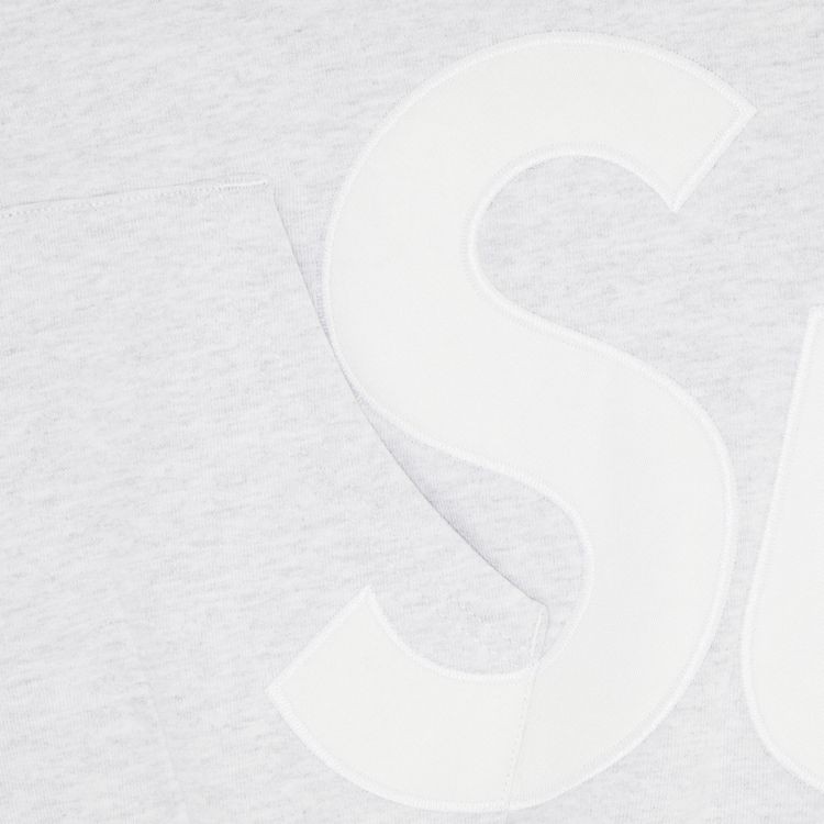 Supreme Big Logo Zip Up Hooded Sweatshirt Ash Grey