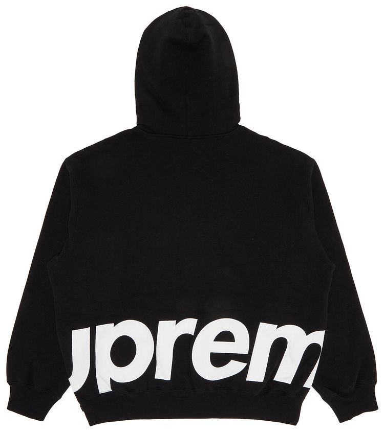 Supreme Big Logo Zip Up Hooded Sweatshirt Black