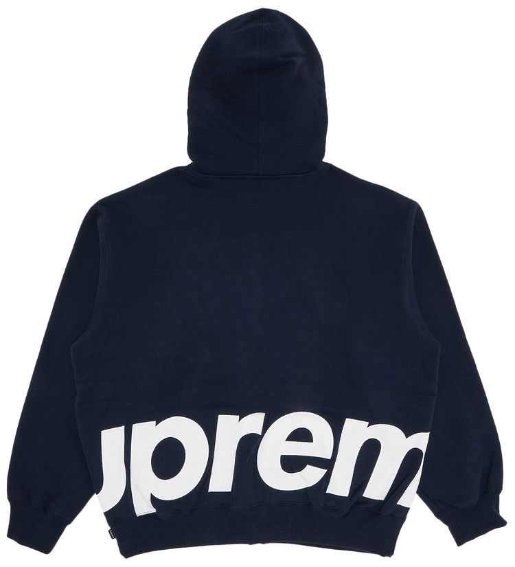 Supreme Big Logo Zip Up Hooded Sweatshirt Navy