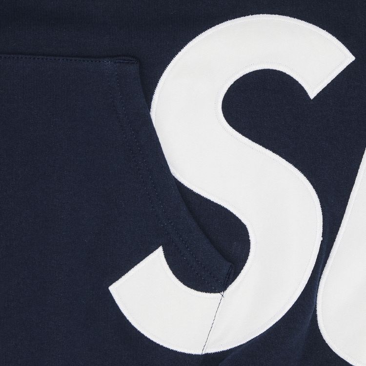 Supreme Big Logo Zip Up Hooded Sweatshirt Navy