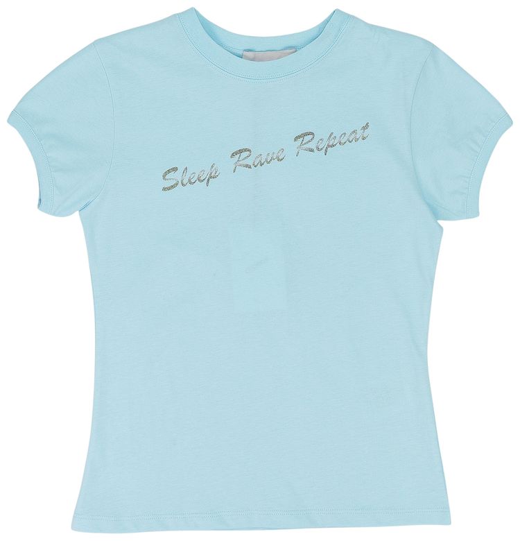 Coperni Eat Sleep Rave Glitter Fitted Tee Blue