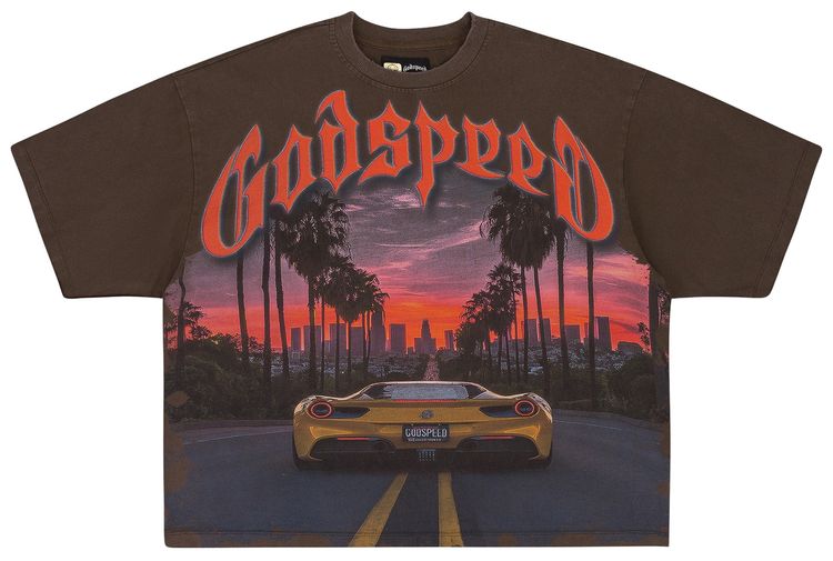 Godspeed Sunset Boulevard T Shirt Brown