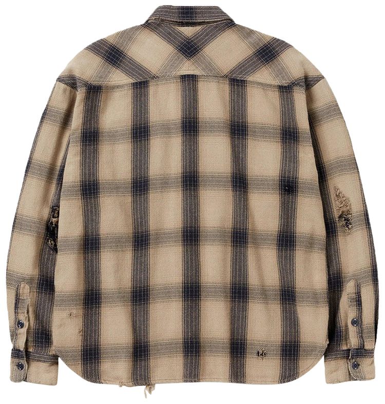 Neighborhood Savage Block Hombre Check Long Sleeve Shirt Mustard