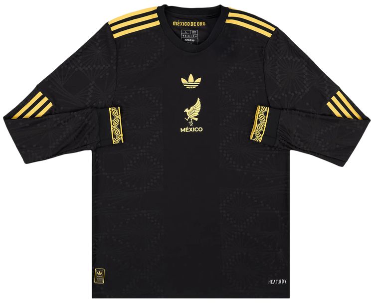 adidas Mexico Gold Long Sleeve Jersey Black