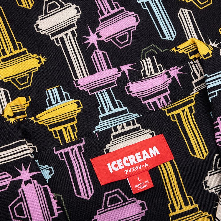 Icecream Keys Short Sleeve Woven Shirt Black