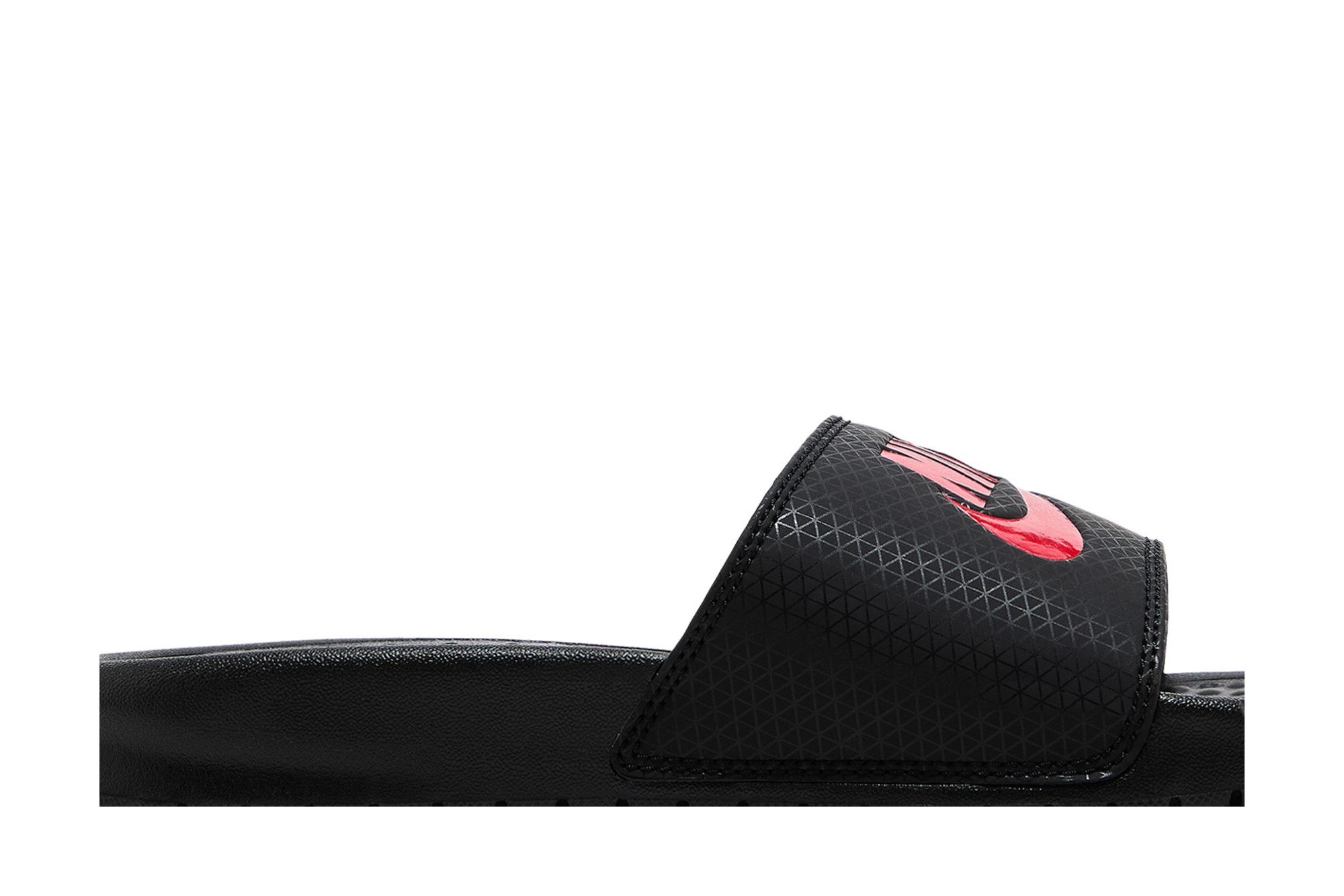 nike slides black and red