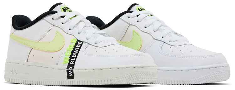 Nike Air Force 1 LV8 1 GS Worldwide Pack   White Barely Volt