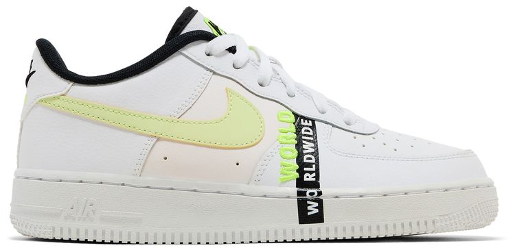 Nike Air Force 1 LV8 1 GS Worldwide Pack   White Barely Volt