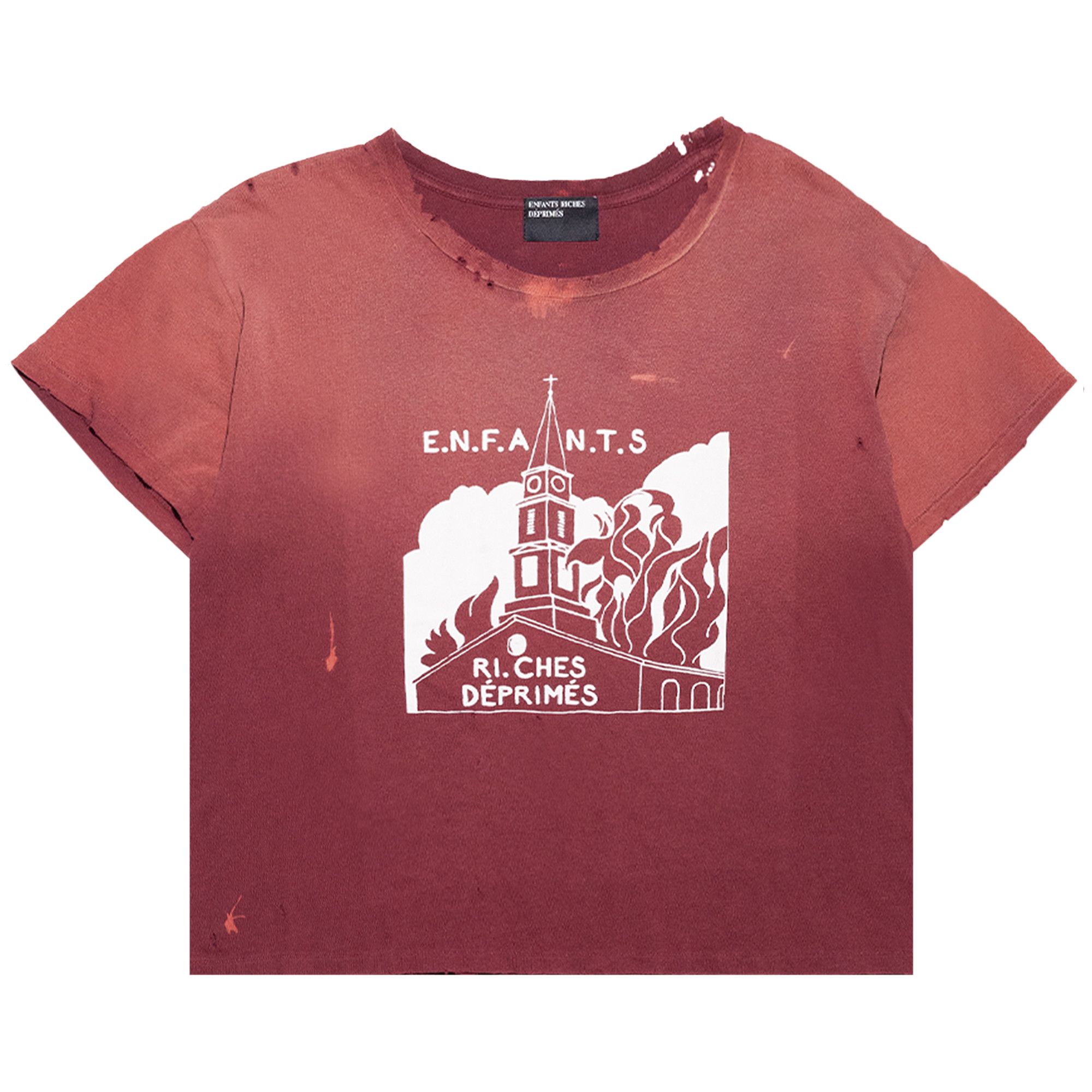 Buy Enfants Riches Déprimés Burning Church T-Shirt 'Dark Buy Enfants Riches Déprimés Burning Church T-Shirt 'Dark