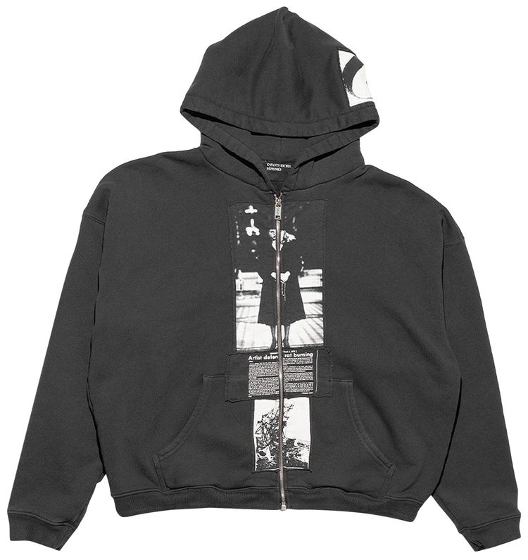 Enfants Riches Deprimes Artist Defends Baggy Assemblage Zip Hoodie Faded Black