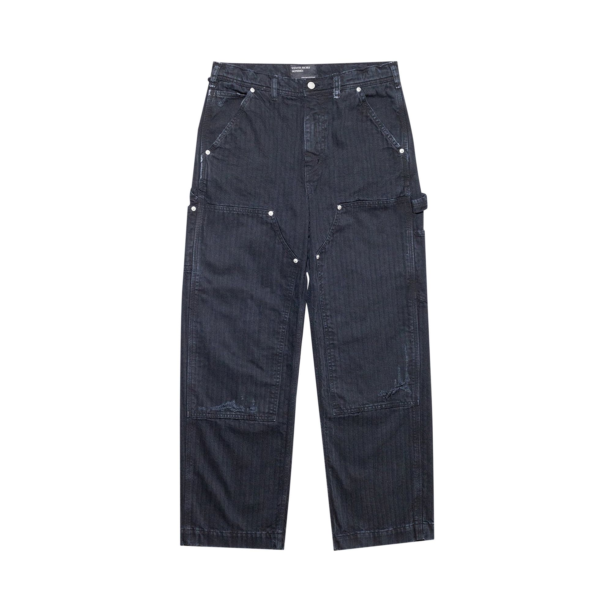Buy Enfants Riches Déprimés Double Knee Paint Pants 'Black