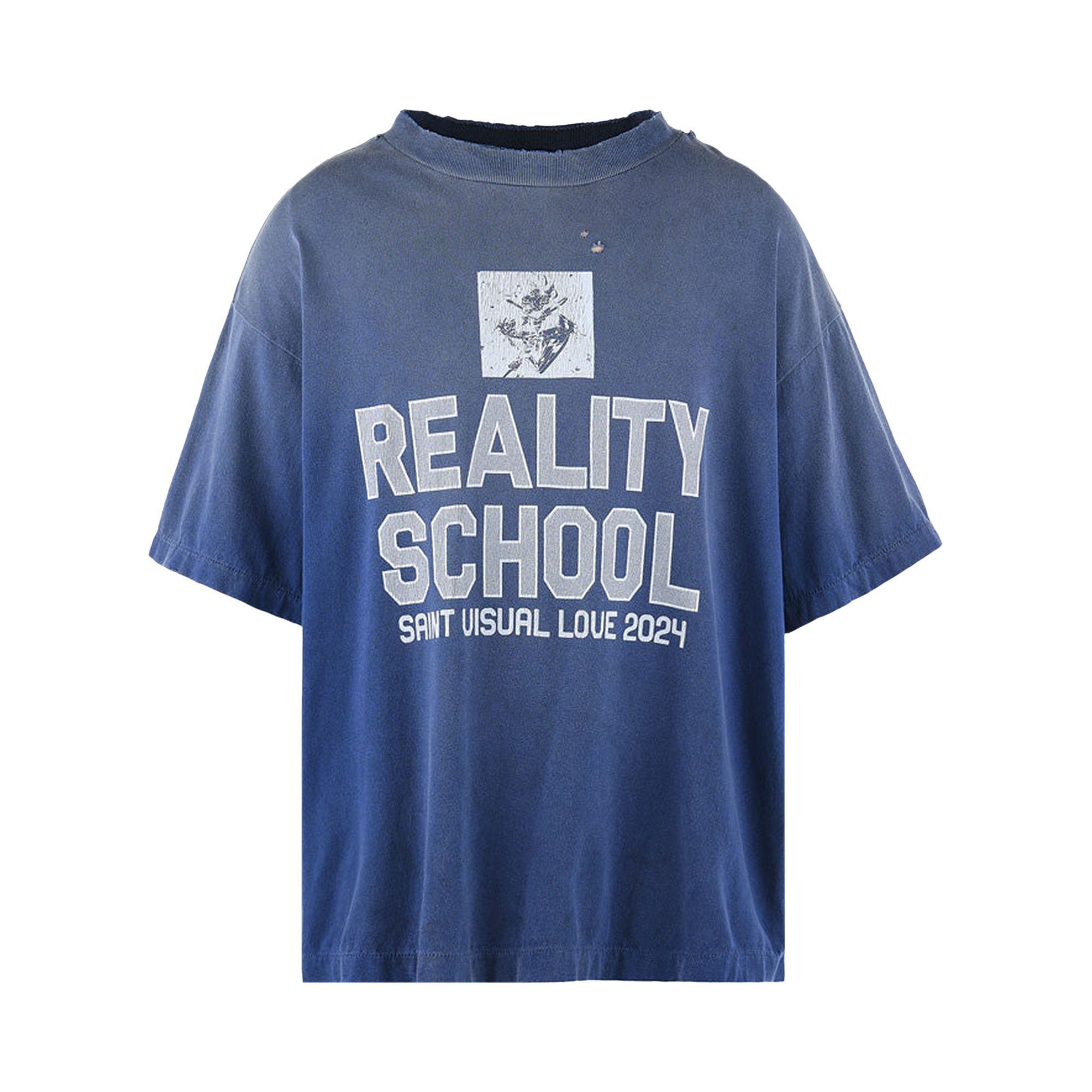 【Saint Mxxxxxx】SS TEE/REALITY SCHOOL Buy SAINT Mxxxxxx Reality School Short-Sleeve T-Shirt 'Navy