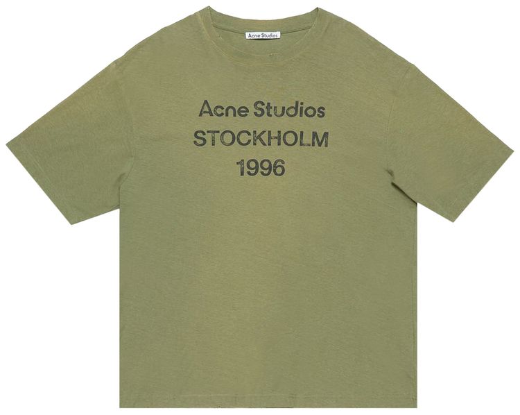 Acne Studios Logo T Shirt Olive Green