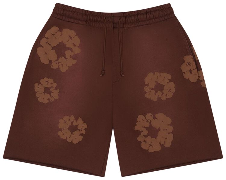 Denim Tears Mono Cotton Wreath Sweat Shorts Brown