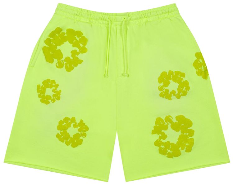 Denim Tears Mono Cotton Wreath Sweat Shorts Neon Green