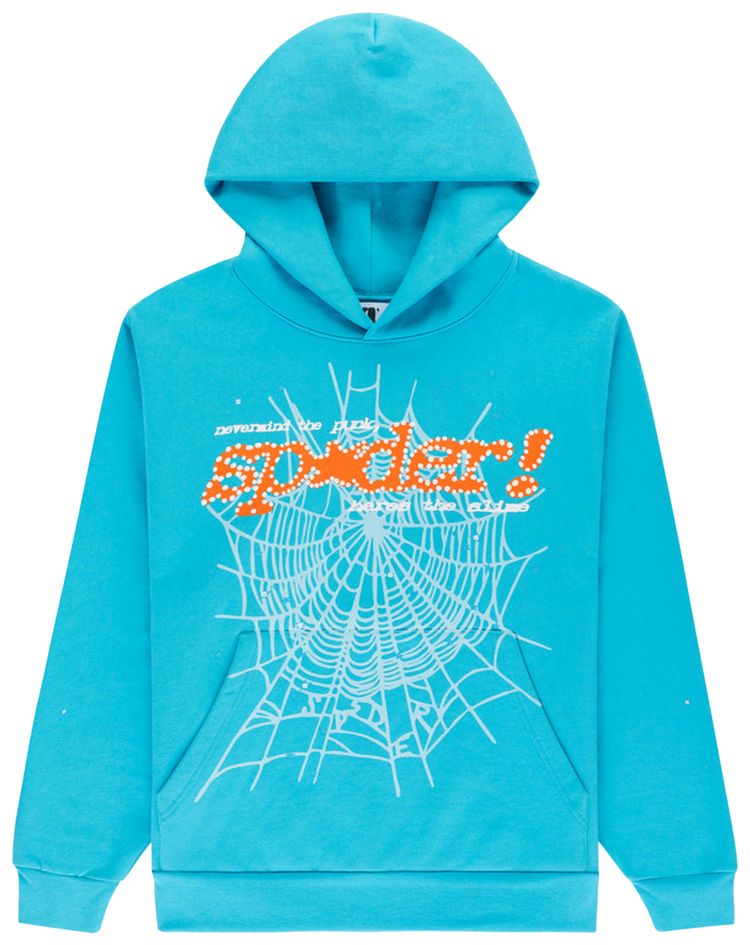 Sp5der Punk V2 Hoodie Cyan