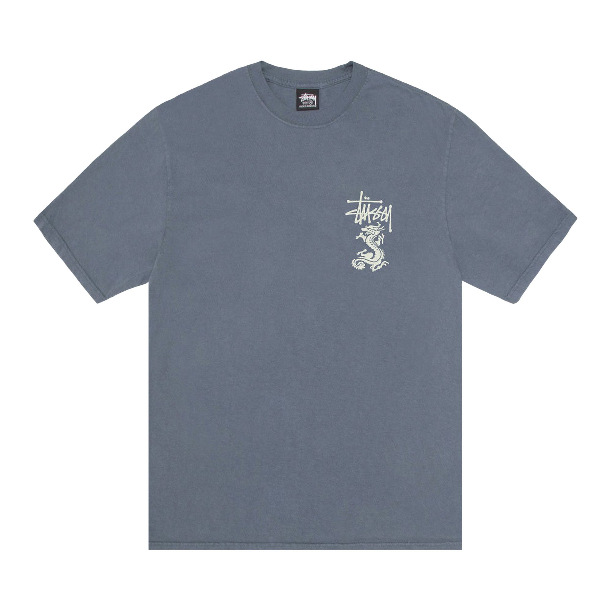 Buy Stussy Double Dragon Tee Pigment Dyed 'Navy' - 1905113 NAVY