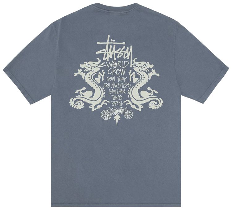 Stussy Double Dragon Tee Pigment Dyed Navy