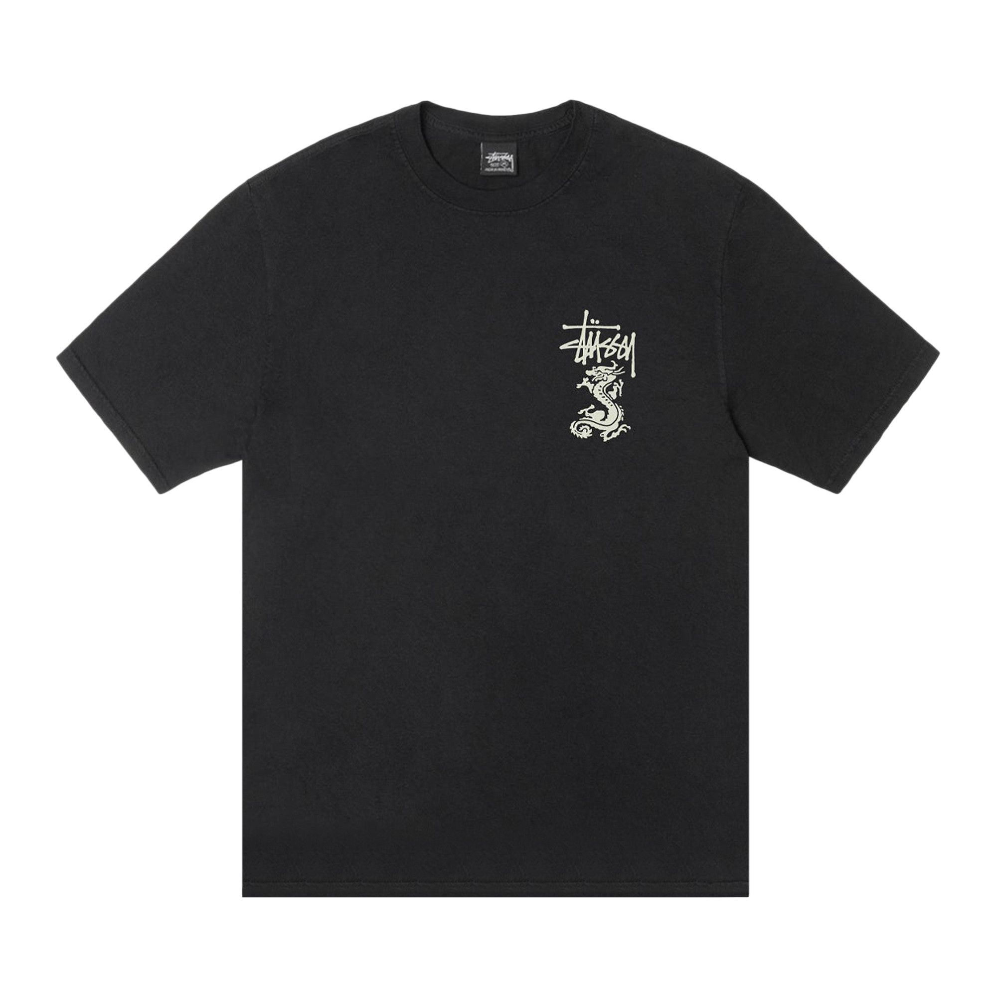 Buy Stussy Double Dragon Tee Pigment Dyed 'Black' - 1905113