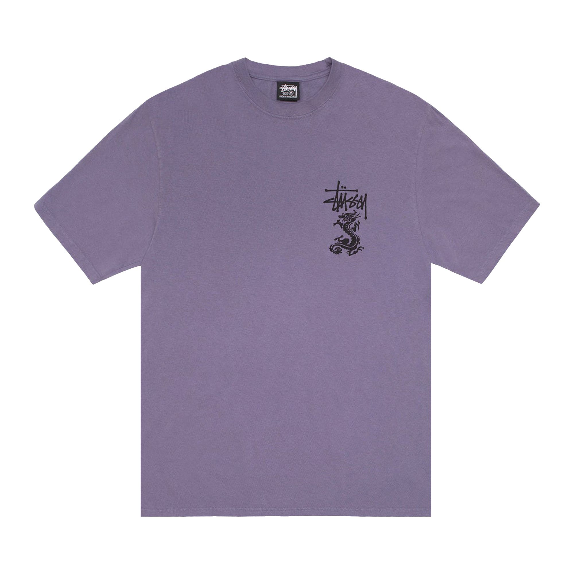 トップス Stussy Double Dragon Tee Pigment Dyed Buy Stussy Double Dragon Tee Pigment Dyed 'Grape' - 1905113 GRAP