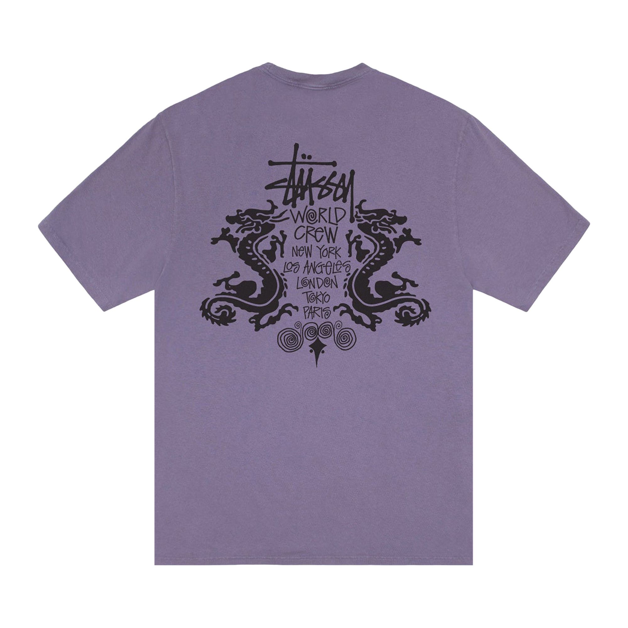 Buy Stussy Double Dragon Tee Pigment Dyed 'Grape' - 1905113 GRAP
