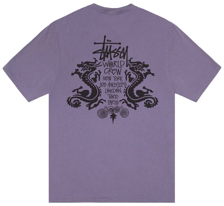 Stussy Double Dragon Tee Pigment Dyed Grape
