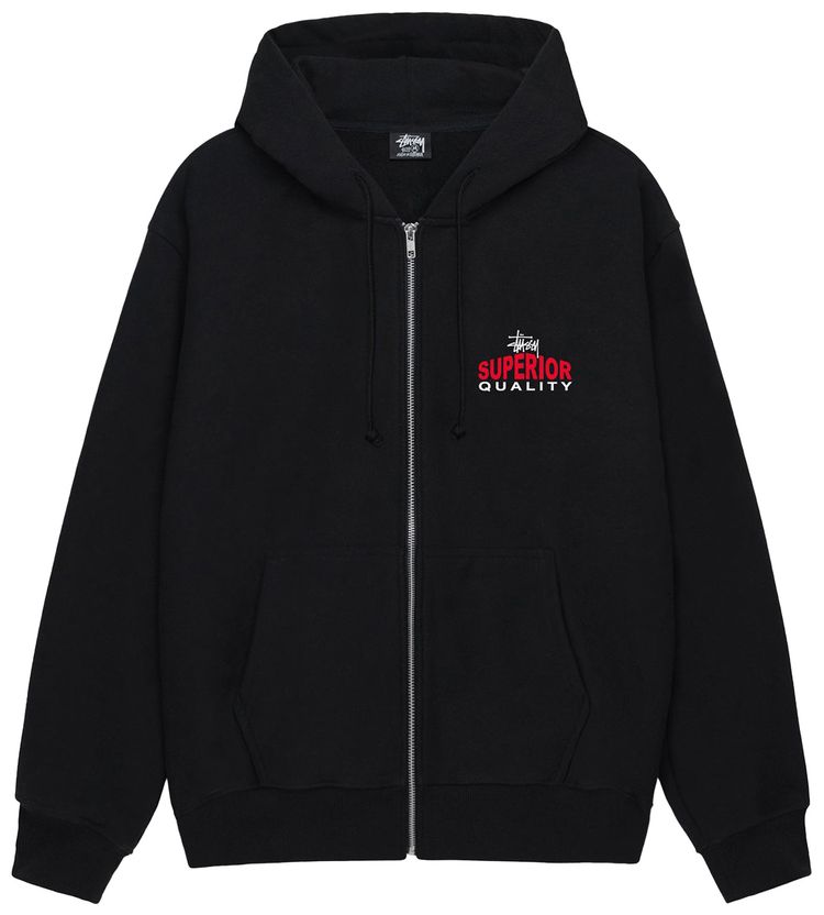 Stussy Superior Quality Zip Hoodie Black