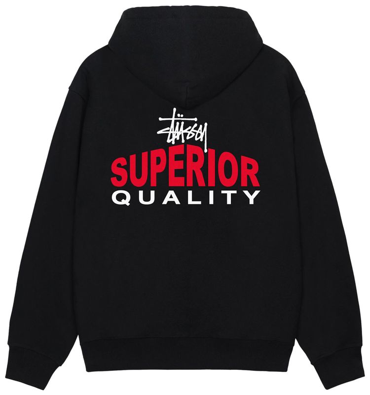 Stussy Superior Quality Zip Hoodie Black