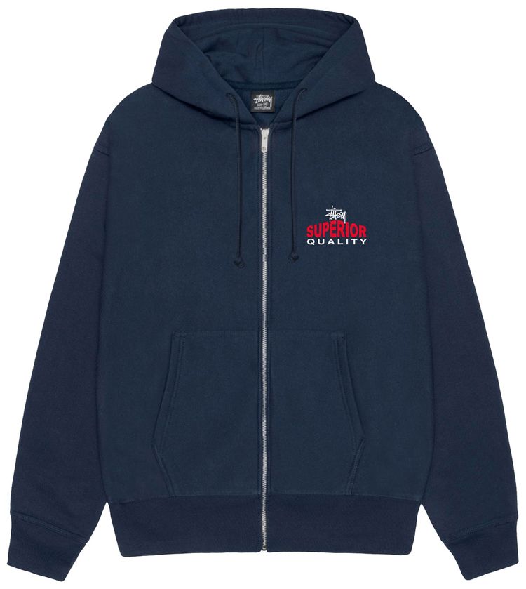 Stussy Superior Quality Zip Hoodie Navy