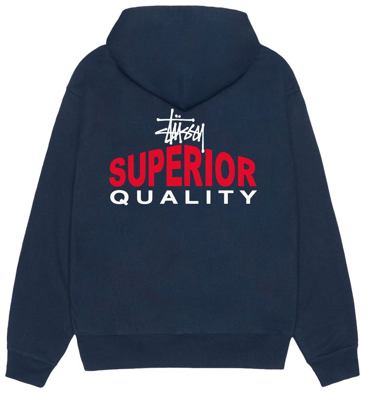 Stussy Superior Quality Zip Hoodie Navy