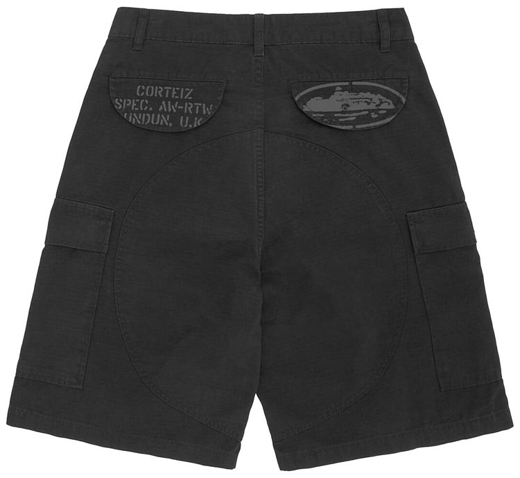 Corteiz Guerillaz Cargo Short Black