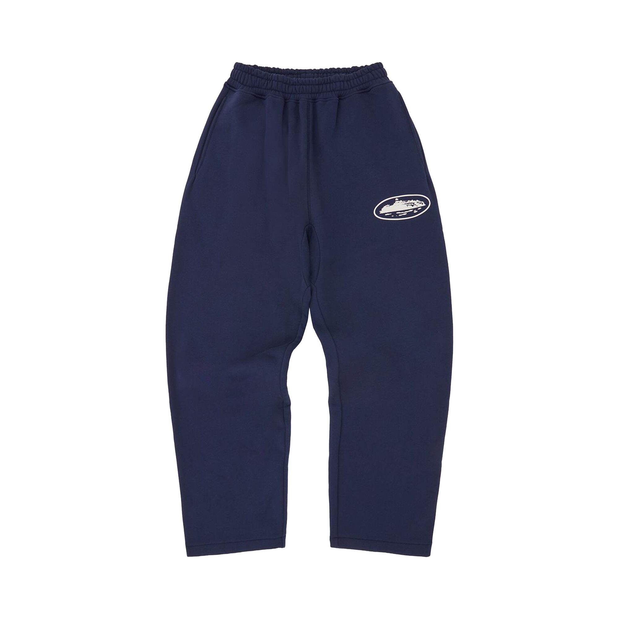 Buy Corteiz Island Puff Print Open Hem Sweatpant 'Navy