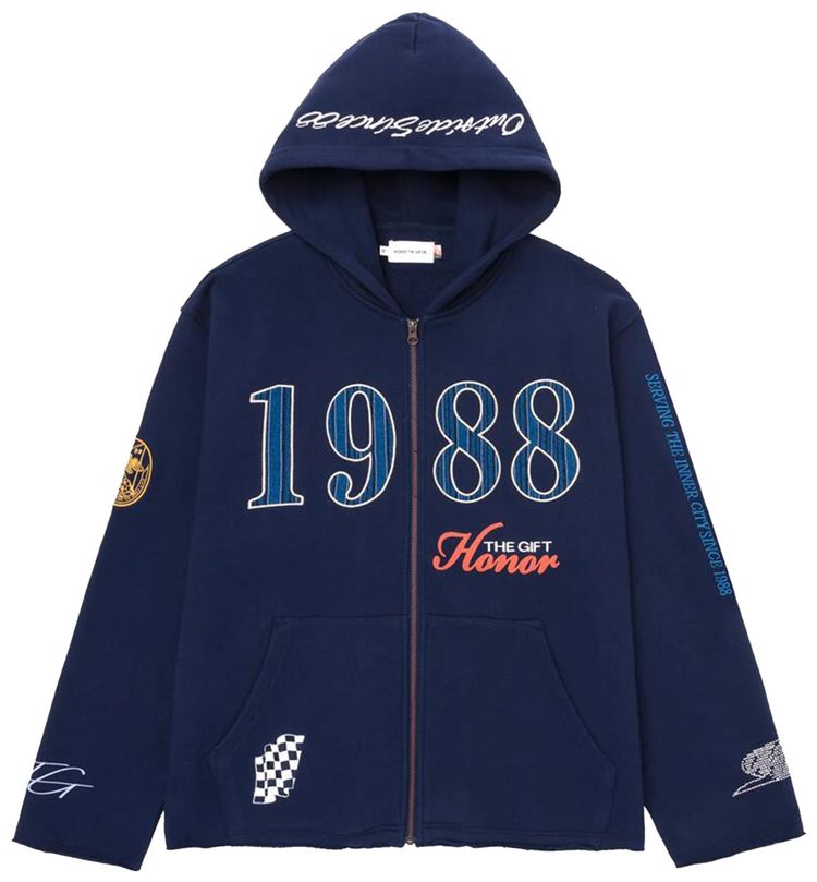 Honor The Gift 1988 Full Zip Hoodie Navy