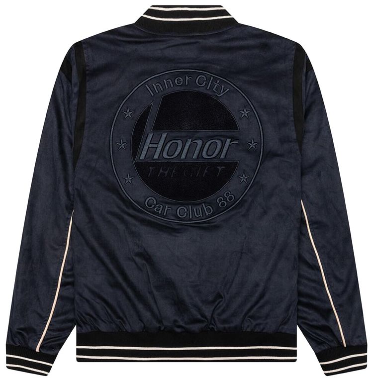 Honor The Gift Oil Head Varsity Jacket Navy