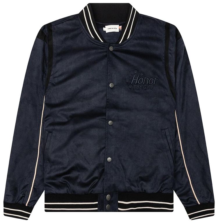 Honor The Gift Oil Head Varsity Jacket Navy