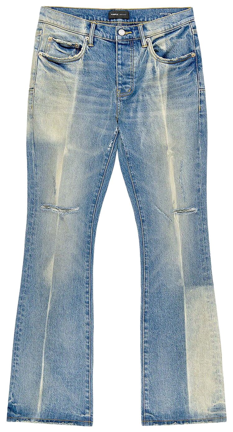 PURPLE BRAND Gaia Blowout Flare Jeans Mid Indigo