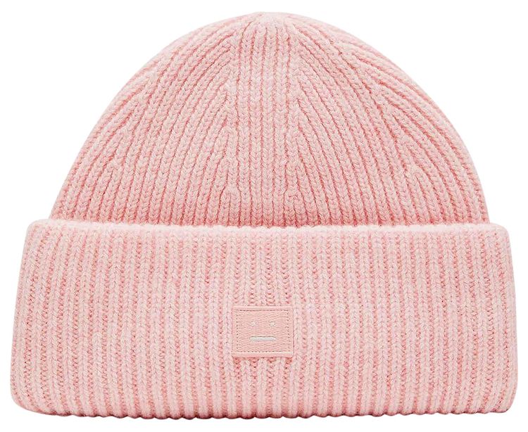Acne Studios Small Face Logo Beanie Pink