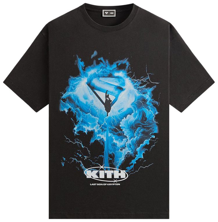 Kith x Superman Lightning Vintage Tee Black