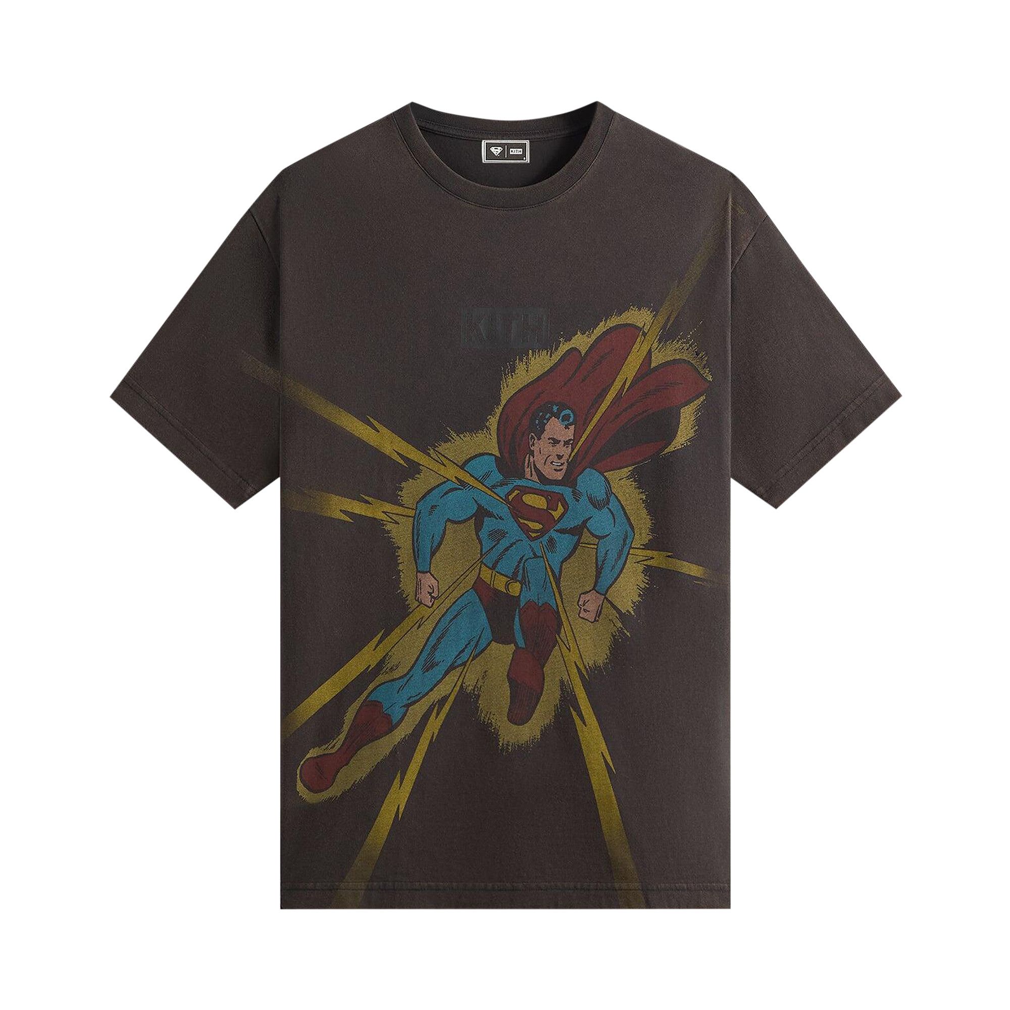Buy Kith x Superman Lightning Bolt Tee 'Black' - KHM033852