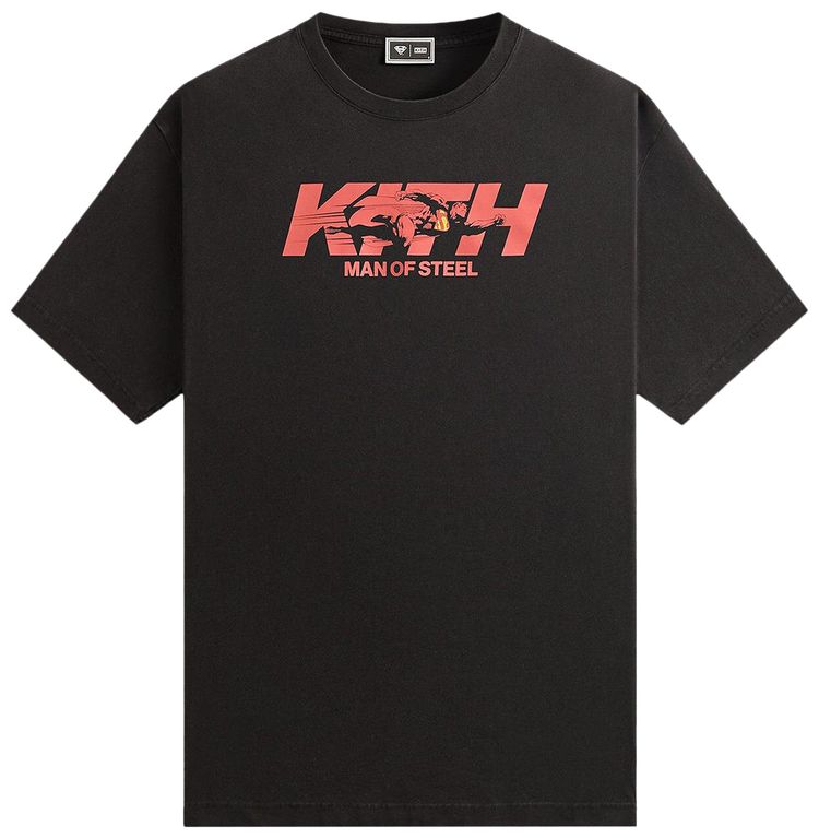 Kith x Superman Man Of Steel Vintage Tee Black