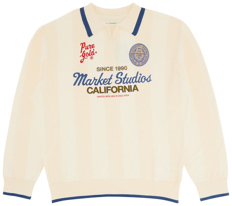 Market Pure Gold Collared Sweater Butter Cream