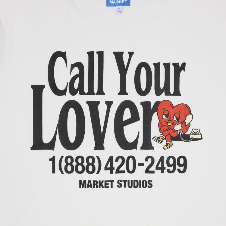 Market Call Your Lover T Shirt White
