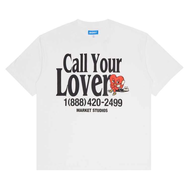 Market Call Your Lover T Shirt White