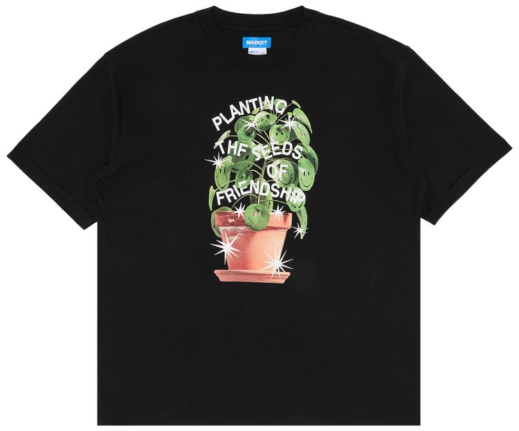 Market Smiley Seeds Of Friendship T Shirt Black