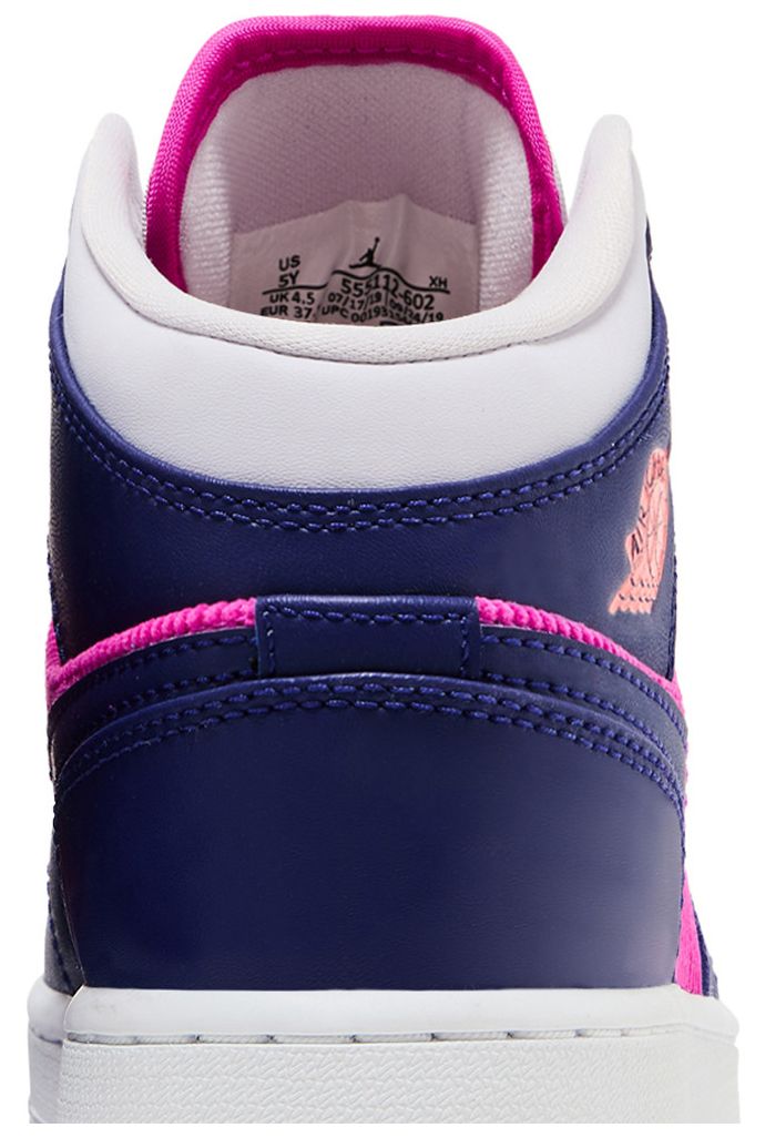 Air Jordan 1 Mid GS Regency Purple Fire Pink
