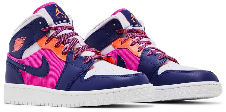 Air Jordan 1 Mid GS Regency Purple Fire Pink