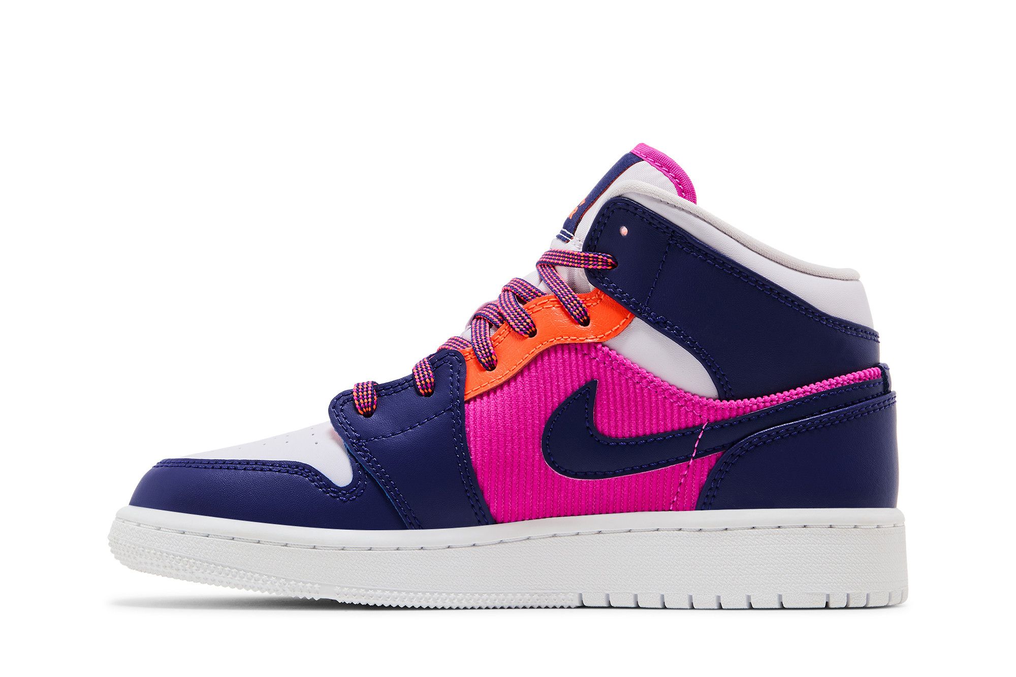 pink purple and blue jordans