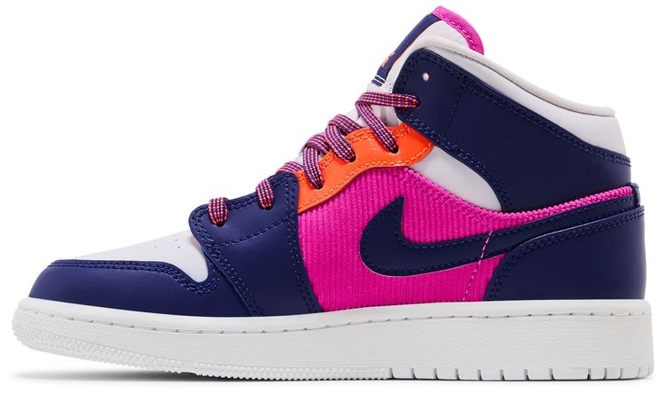 Air Jordan 1 Mid GS Regency Purple Fire Pink