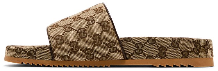 Gucci GG Canvas Slide Sandal Beige Monogram